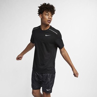 Top Nike Rise 365 Maneca Scurta Running Barbati Negrii | XWJL-08715